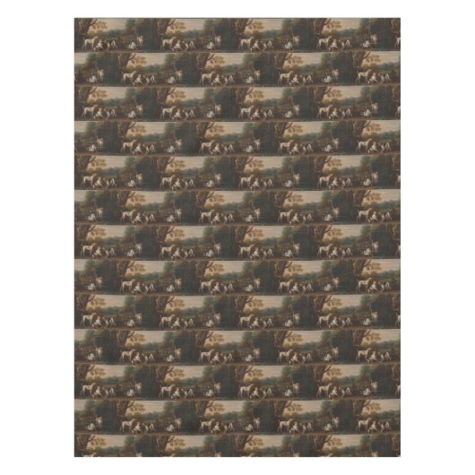 Klassieke vrijlating van de honden door John Woott Tafelkleed (Voorkant)