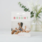 Klassieke vrolijke en heldere foto feestdagenkaart (Staand voorkant)