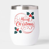 Klassieke vrolijke kerst Holly Berry Holiday Art (Achterkant)