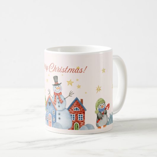 Klassieke vrolijke kerst rode Mok (Voorkant rechts)