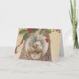 Klassieke vrolijke kerstbel feestdagen kaart