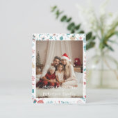 Klassieke vrolijke kerstfoto feestdagenkaart (Staand voorkant)