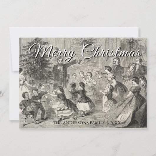  klassieke vrolijke kerstman feestdagenkaart (Voorkant)