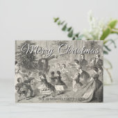  klassieke vrolijke kerstman feestdagenkaart (Staand voorkant)