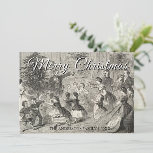  klassieke vrolijke kerstman feestdagenkaart (Staand voorkant)