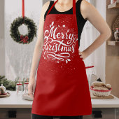 Klassieke Vrolijke Kerstmis Feestelijk Rood en Wit Schort