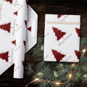 Klassieke Vrolijke Kerstmis | Rich Crimson Red Tre Cadeaupapier
