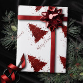 Klassieke Vrolijke Kerstmis | Rich Crimson Red Tre Cadeaupapier
