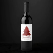 Klassieke Vrolijke Kerstmis | Rich Crimson Red Tre Wijn Etiket