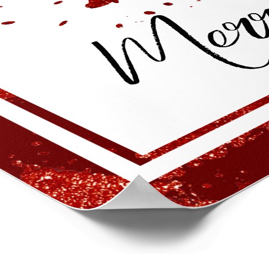 Klassieke Vrolijke Kerstmis | Rich Feestelijke Cri Poster (Hoek)