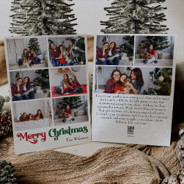 Klassieke Vrolijke Kerstmis Verticale Negen Foto Feestdagenkaart