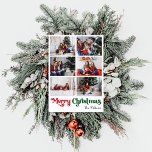 Klassieke Vrolijke Kerstmis Verticale Zes Foto Feestdagenkaart<br><div class="desc">Vier het seizoen met deze unieke, klassieke Merry Christmas verticale zes foto vakantie kaart met een vleugje charme. Het minimalistische ontwerp toont een elegant rood en groen kleurenpalet, dat de gezellige sfeer van de winter oproept. De moderne en leuke aantrekkingskracht, gecombineerd met de traditionele formulering, creëer vormen een perfecte balans...</div>