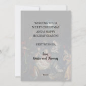 Klassieke vrolijke kerststal De Vos Feestdagenkaart (Achterkant)