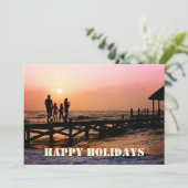 Klassieke Vrolijke Kerstvakantie Custom Photo Card Feestdagenkaart (Staand voorkant)