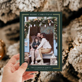 Klassieke Vrolijke Kerstvakantie fotokaart Folie Feestdagenkaart