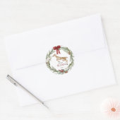 Klassieke Vrolijke Kerstwinter vakantie krans Ronde Sticker (Envelop)