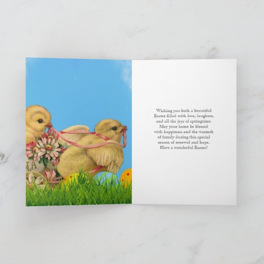 Klassieke vrolijke paaskaart voor broer en schoonz kaart (Binnen)