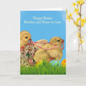 Klassieke vrolijke paaskaart voor broer en schoonz kaart (Gele Bloem)