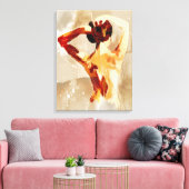 Klassieke vrouw achteraan met haar haarschilderij canvas afdruk (Insitu (Woonkamer))