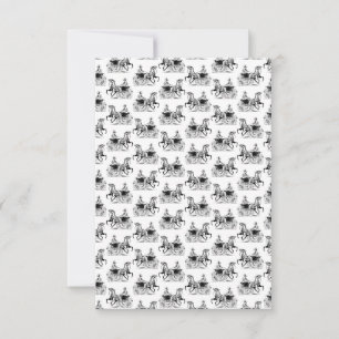 Klassieke Vrouw met Paard Carriage CUSTOM COLOR Bedankkaart