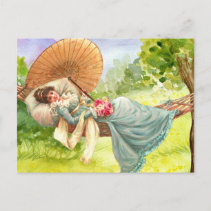 Klassieke vrouwen dames fijnkunst schilderij poste briefkaart