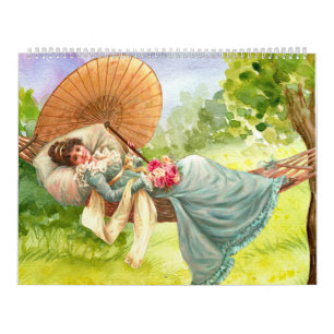 Klassieke vrouwen Elegante dames Schilderen fijnku Kalender