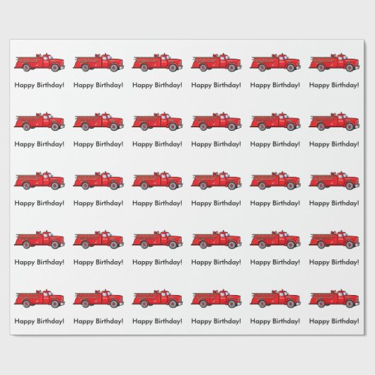 Klassieke vuurmotor: Vrolijke verjaardag! Cadeaupapier (Vlak)