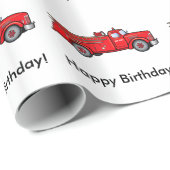 Klassieke vuurmotor: Vrolijke verjaardag! Cadeaupapier (Rol Hoek)