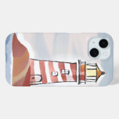 Klassieke vuurtoren | Oceaan kust aquarel Case-Mate iPhone Case (Achterkant (horizontaal))