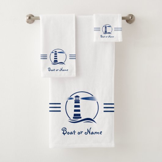 Klassieke vuurtoren van jouw naam of Boat Bad Handdoek (Insitu)