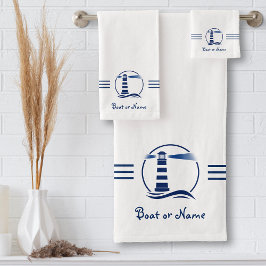 Klassieke vuurtoren van jouw naam of Boat Bad Handdoek