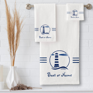 Klassieke vuurtoren van jouw naam of Boat Bad Handdoek