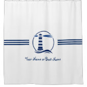 Klassieke vuurtoren van jouw naam of Boat Douchegordijn (Voorkant)