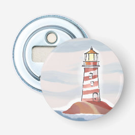 Klassieke vuurtoren | Waterverf aan de kust van de Button Flesopener