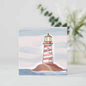 Klassieke vuurtoren | Waterverf aan de kust van de Kaart (Staand voorkant)