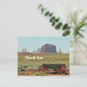 Klassieke Wagon Monument Valley Foto Bedankt Briefkaart (Staand voorkant)