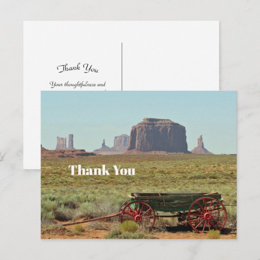 Klassieke Wagon Monument Valley Foto Bedankt Briefkaart (Voorkant / Achterkant)