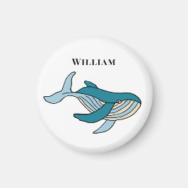 Klassieke walvis voor kinderen met gepersonaliseer magneet