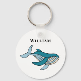 Klassieke walvis voor kinderen met gepersonaliseer sleutelhanger