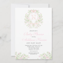 Klassieke Wapenschild Baby Shower Uitnodiging