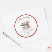 Klassieke Warme Chocolade Bom Kerst Ronde Sticker (Envelop)