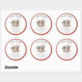 Klassieke Warme Chocolade Bom Kerst Ronde Sticker (Vel)