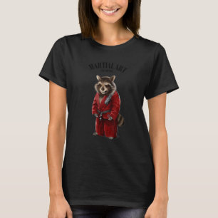 Klassieke Wasbeer Judo Karate Meester In Rode Judo T-shirt