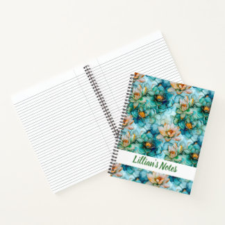 Klassieke Water Lily Patroon Naam Notitieboek