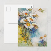 Klassieke watercolor Daisy-kunst Briefkaart (Voorkant / Achterkant)