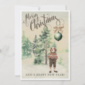 Klassieke Waterverf Beagle Hond Feestdagenkaart (Voorkant)