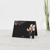 Klassieke Waterverf Blauw Bladeren Bloemen Bedankkaart (Achterkant)