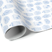 Klassieke Waterverf blauw en witte gember pot Cadeaupapier (Rol Hoek)