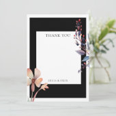 Klassieke Waterverf Blauwe Bladeren Blank Bruiloft Bedankkaart (Staand voorkant)