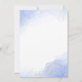 klassieke waterverf blauwe bloem winter bruiloft  kaart (Achterkant)